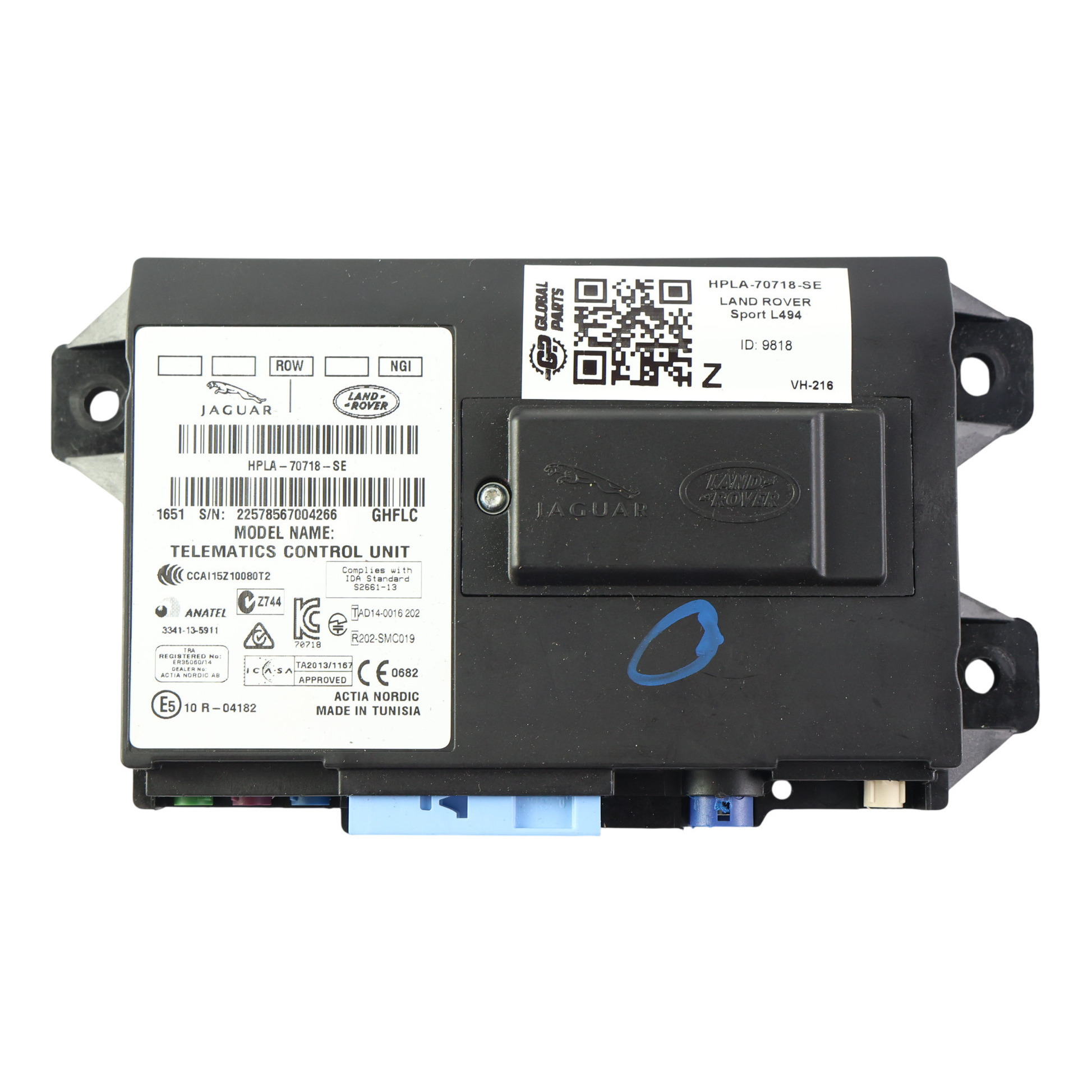 Telematic Range Rover Land Rover Range Rover Sport L494 Telematics Control Module ECU HPLA ...
