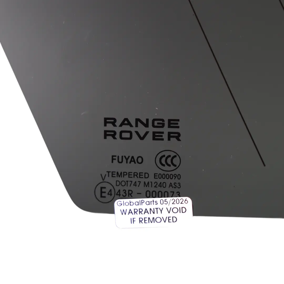 Quarter Glass Window Left N/S Tinted AS3 DK6229601DC to Range Rover Sport L494 Rear with Part number LR044118 Range Rover Sport L494 Rear Quarter Glass Window Left N/S Tinted AS3 DK6229601DC - SKU LR044118 - Part number LR044118