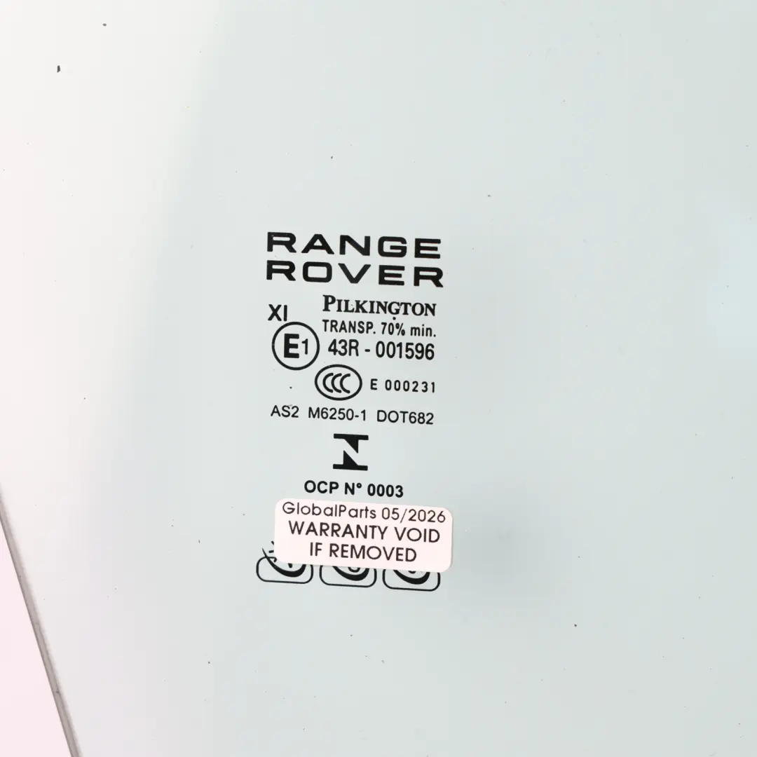 Range Rover L405 Front Door Window Glass Glazing AS2 Right O/S CK52-21410-AC - SKU LR053167 - Part number LR053167