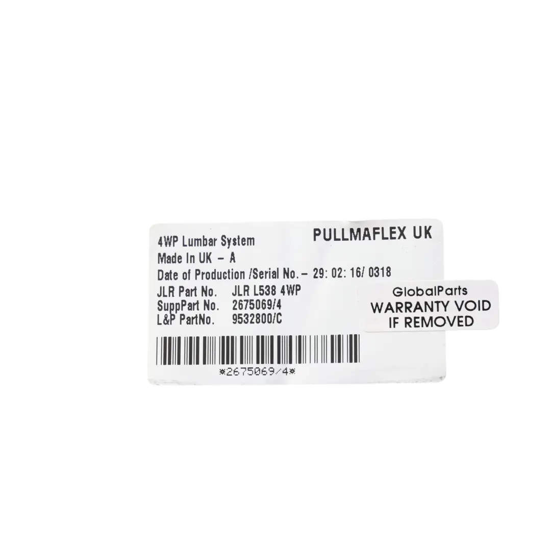 Range Rover Evoque L538 Lordosenstütze Vordersitz Links Rechts GJ32-611F51-AB - SKU LR069174 - Teilenummer LR069174
