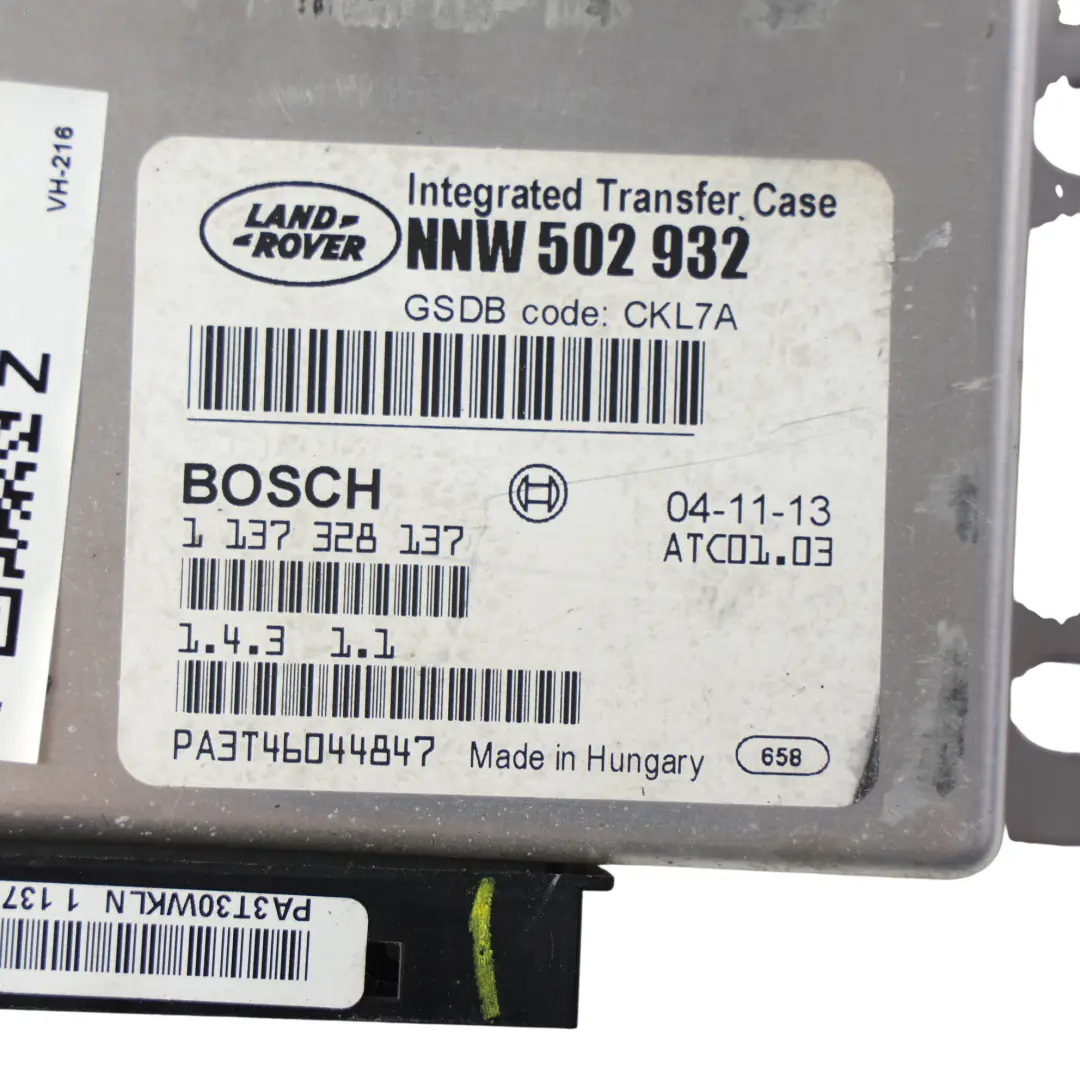 Module Boîtier de Transfert ECU pour Land Rover Discovery 3 L319 à propos du numéro de pièce NNW502932 Land Rover Discovery 3 L319 Module Boîtier de Transfert ECU - SKU NNW502932 - Numéro de pièce NNW502932
