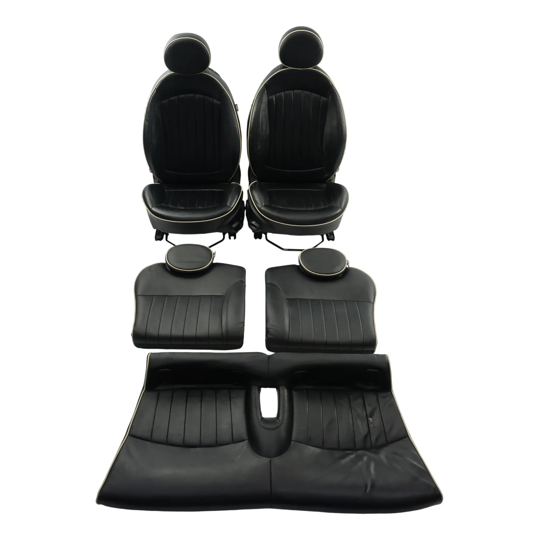 Mini R56 Asientos Deportivos Delanteros Traseros Calefactables Cuero Negro