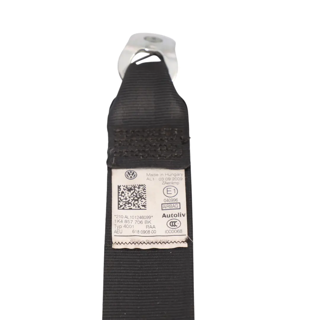 Volkswagen VW Golf Mk6 Front Seatbelt With Belt Tensioner Right O/S - SKU RHD-1K4857706BK - Part number 1K4857706BK