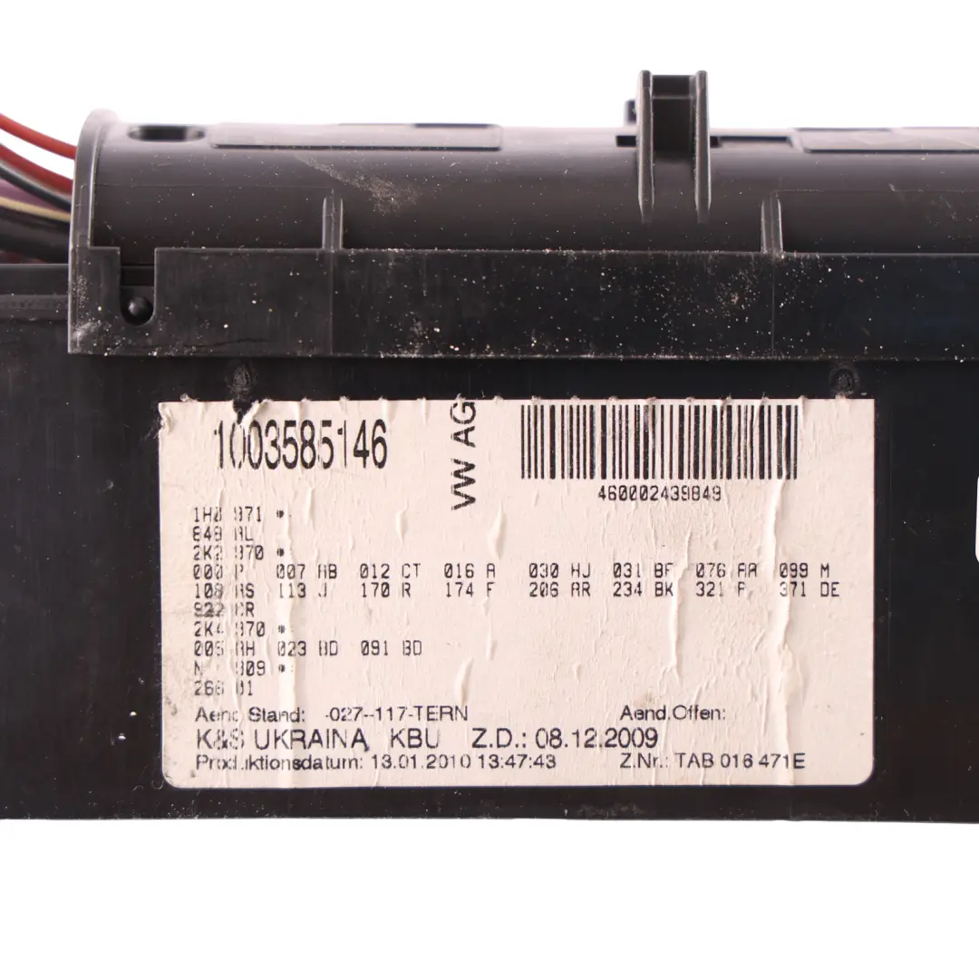 VW Volkswagen Caddy Maxi 2K Fuse Box Relay Control Unit - SKU RHD-1T2937615B - Part number 1T2937615B