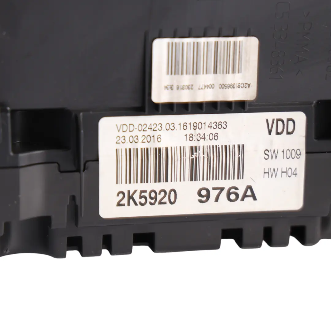 2K Instrument Cluster Speedometer Diesel Automatic to Volkswagen Caddy with Part number 2K5920976A Volkswagen Caddy 2K Instrument Cluster Speedometer Diesel Automatic - SKU RHD-2K5920976A - Part number 2K5920976A