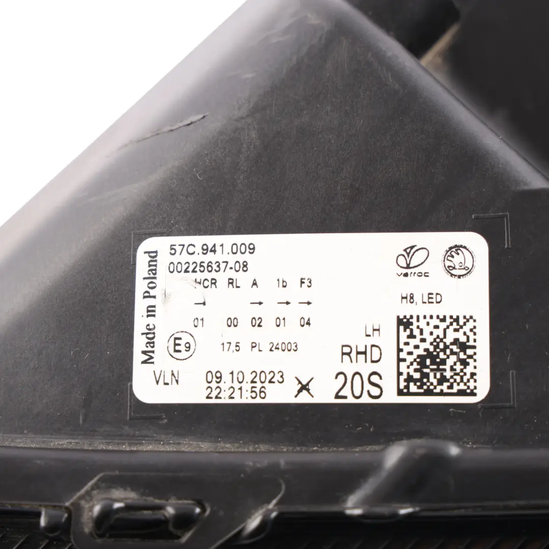 Skoda Karoq Front Headlight Headlamp LED Lamp Light Left N/S - SKU RHD-57C941009 - Part number 57C941009