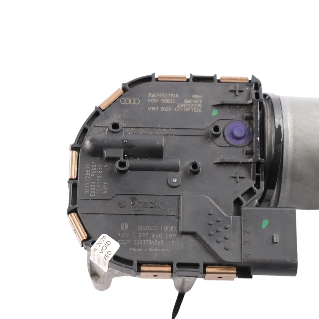Audi A4 B9 Front Wiper Motor Windscreen Washer Arm Motor - SKU RHD-8W2955119A - Part number 8W2955119A