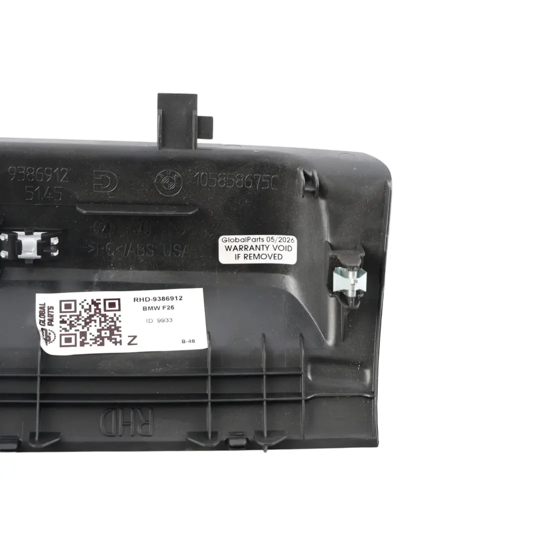 Dashboard Dash Lower Trim Panel Cover to BMW X3 F25 X4 F26 with Part number 9386912 BMW X3 F25 X4 F26 Dashboard Dash Lower Trim Panel Cover - SKU RHD-9386912 - Part number 9386912