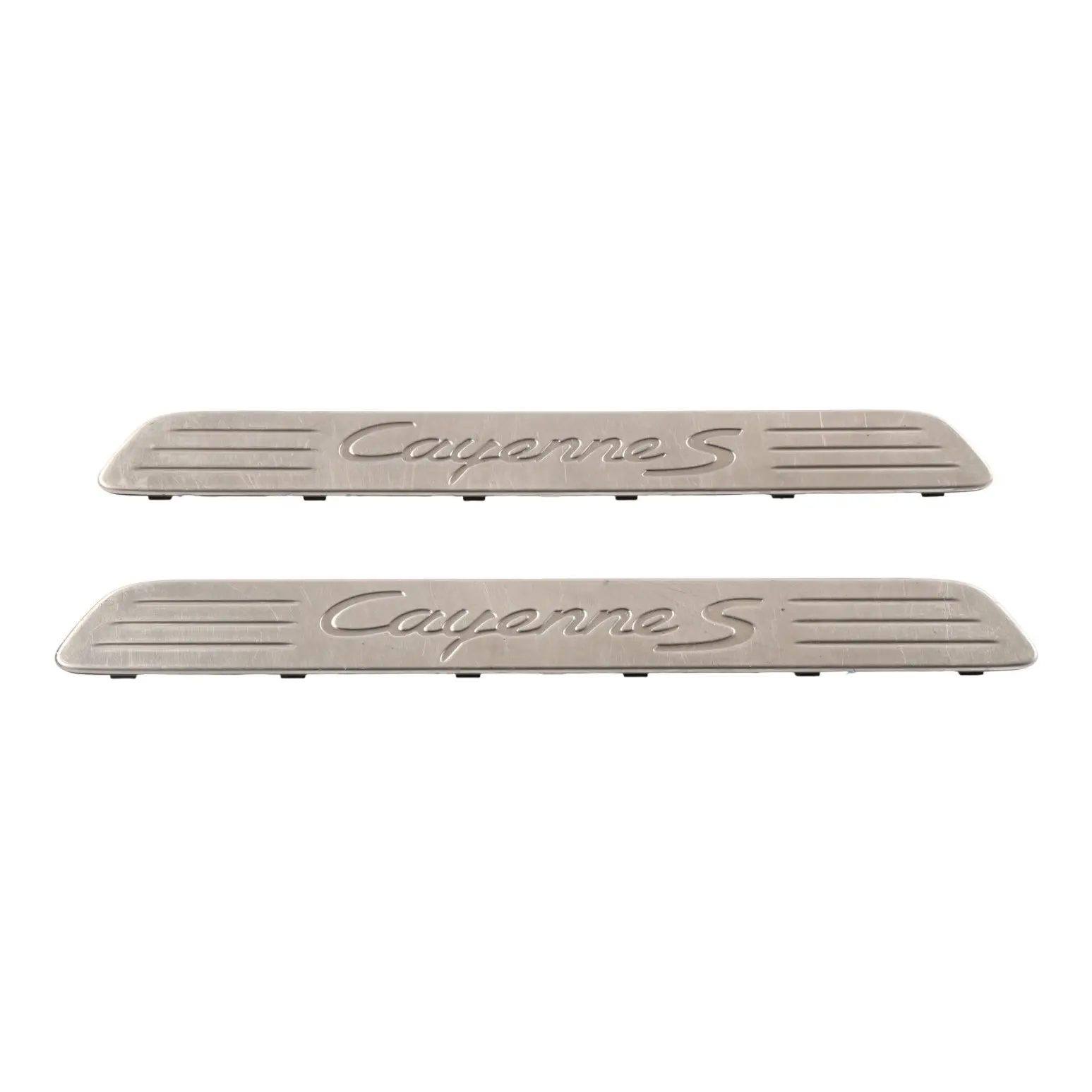 Porsche Cayenne 92A Front Sill Entrance Strip Lettering Set x2 95855546701