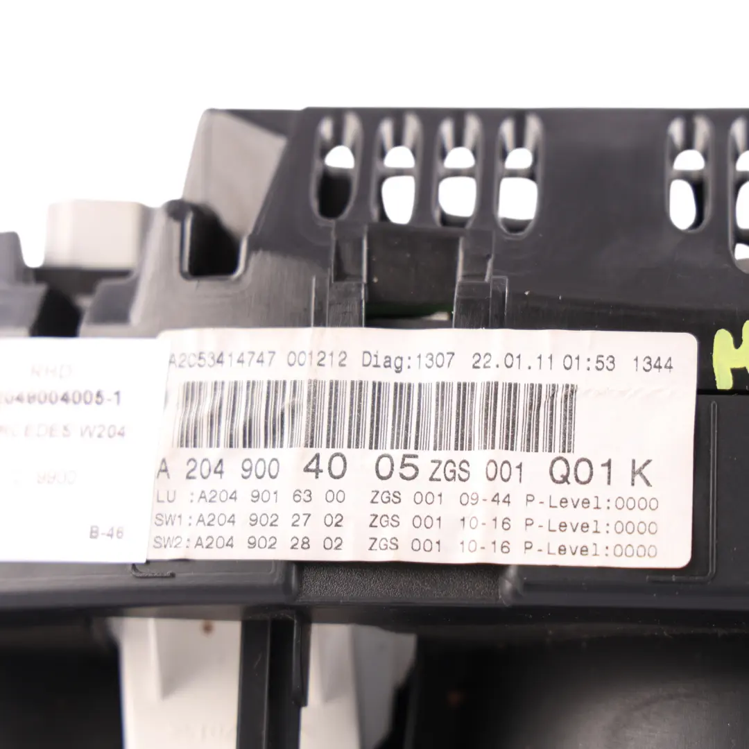 Mercedes W204 Diesel Instrument Cluster Speedometer Clocks Manual - SKU RHD-A2049004005-1 - Part number A2049004005