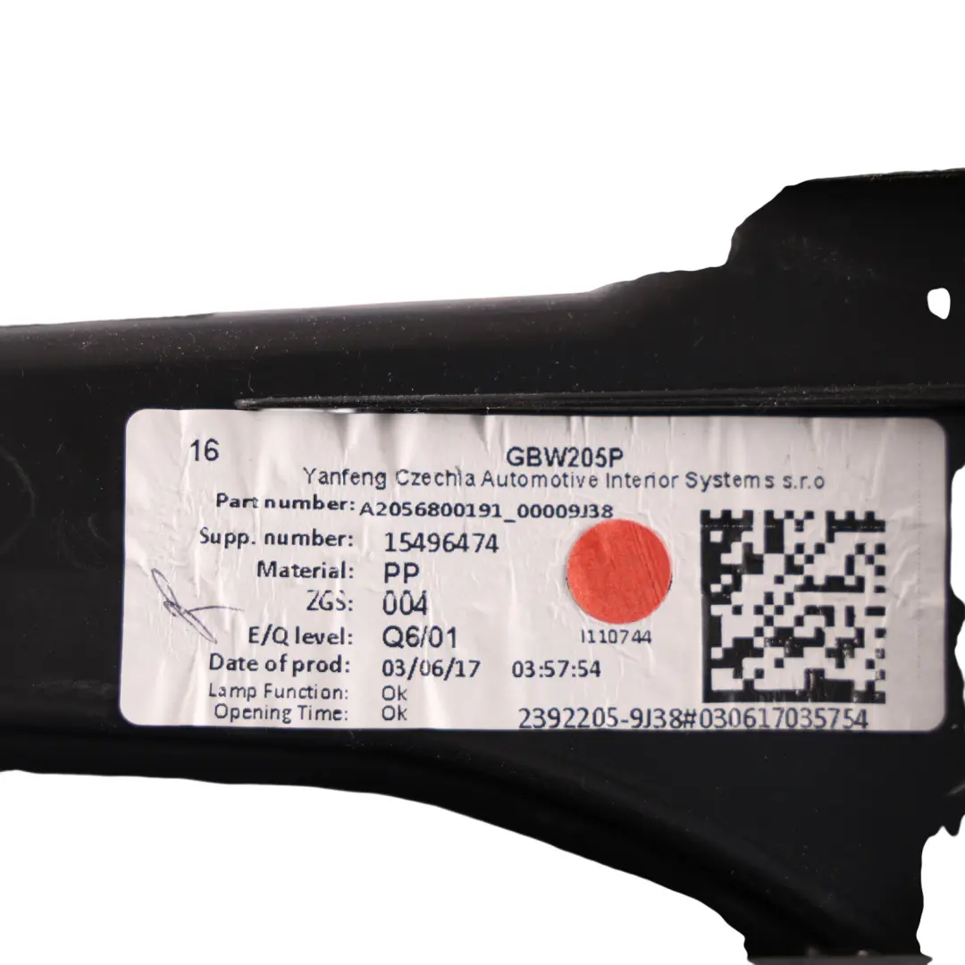 Mercedes W205 Glove Box Storage Compartment Glovebox Black - SKU rhd-A2056800198 - Part number A2056800198
