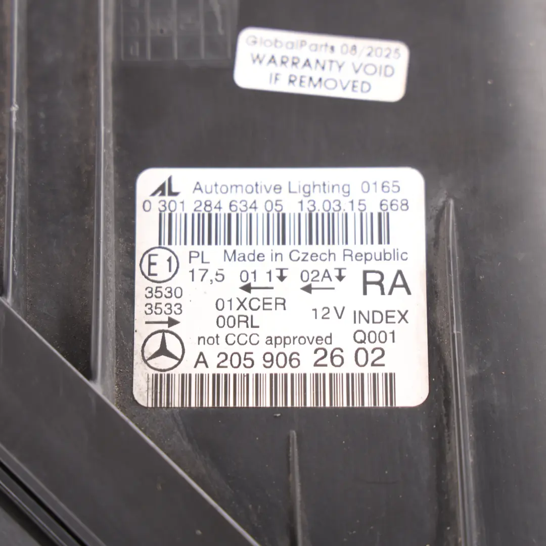 Mercedes W205 Front Headlight Headlamp LED Right O/S - SKU RHD-A2059062602 - Part number A2059062602
