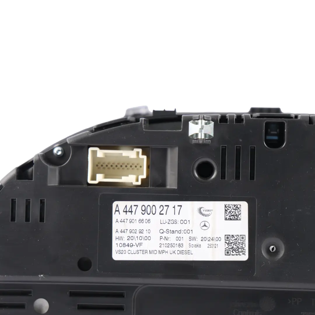 Instrument Cluster Diesel Speedo Clocks Manual to Mercedes W447 with Part number A4479002717 Mercedes W447 Instrument Cluster Diesel Speedo Clocks Manual - SKU RHD-A4479002717-1 - Part number A4479002717