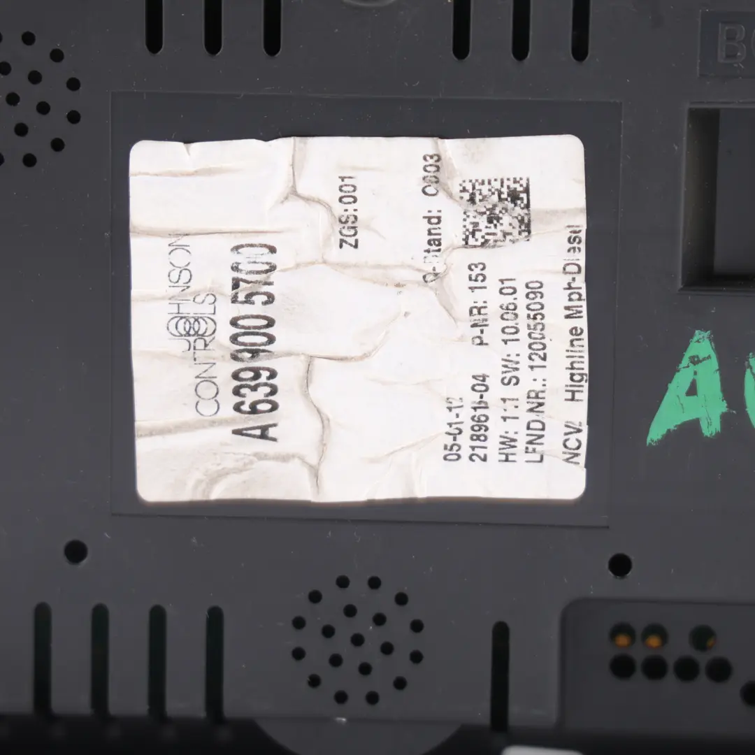Instrument Cluster Speedo Clocks Manual Diesel to Mercedes W639 Vito with Part number A6399005700 Mercedes W639 Vito Instrument Cluster Speedo Clocks Manual Diesel - SKU RHD-A6399005700-1 - Part number A6399005700