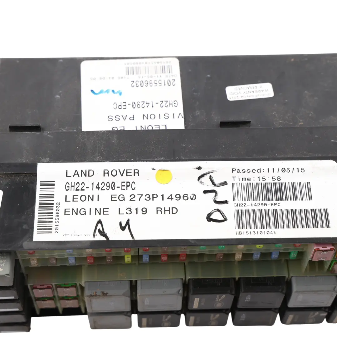 Land Rover Discovery 4 L319 Under Bonnet Fuse Box Realy Unit - SKU RHD-GH22-14290-EPC - Part number GH22-14290-EPC