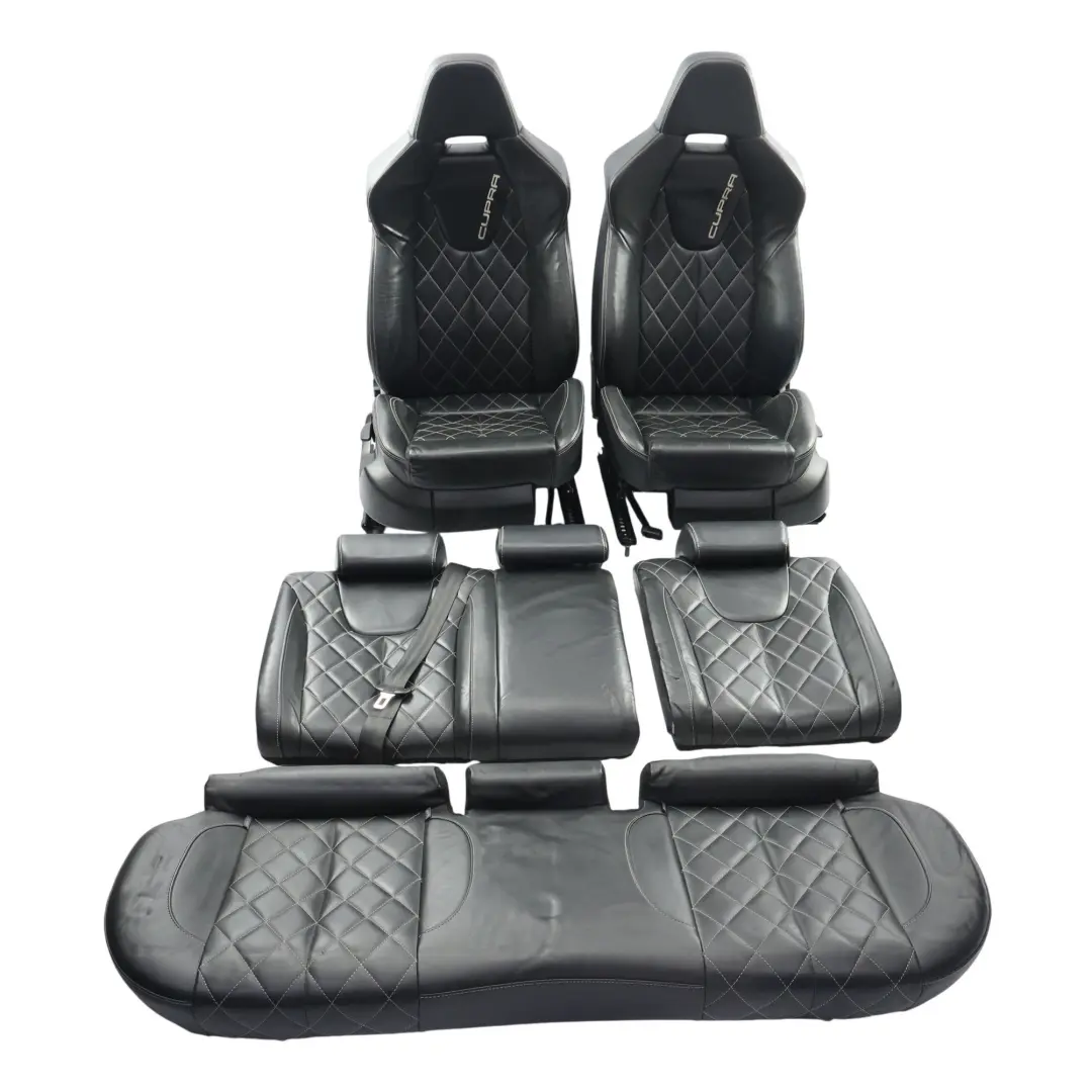 Seat Leon Cupra MK2 Sitze Vorne Hinten Sitzbank Schwarz Leder SET - SKU SEAT-LEON-CUPRA-SEAT-LEATHER-SET - Teilenummer SEAT-LEON-CUPRA-SEAT-LEATHER-SET