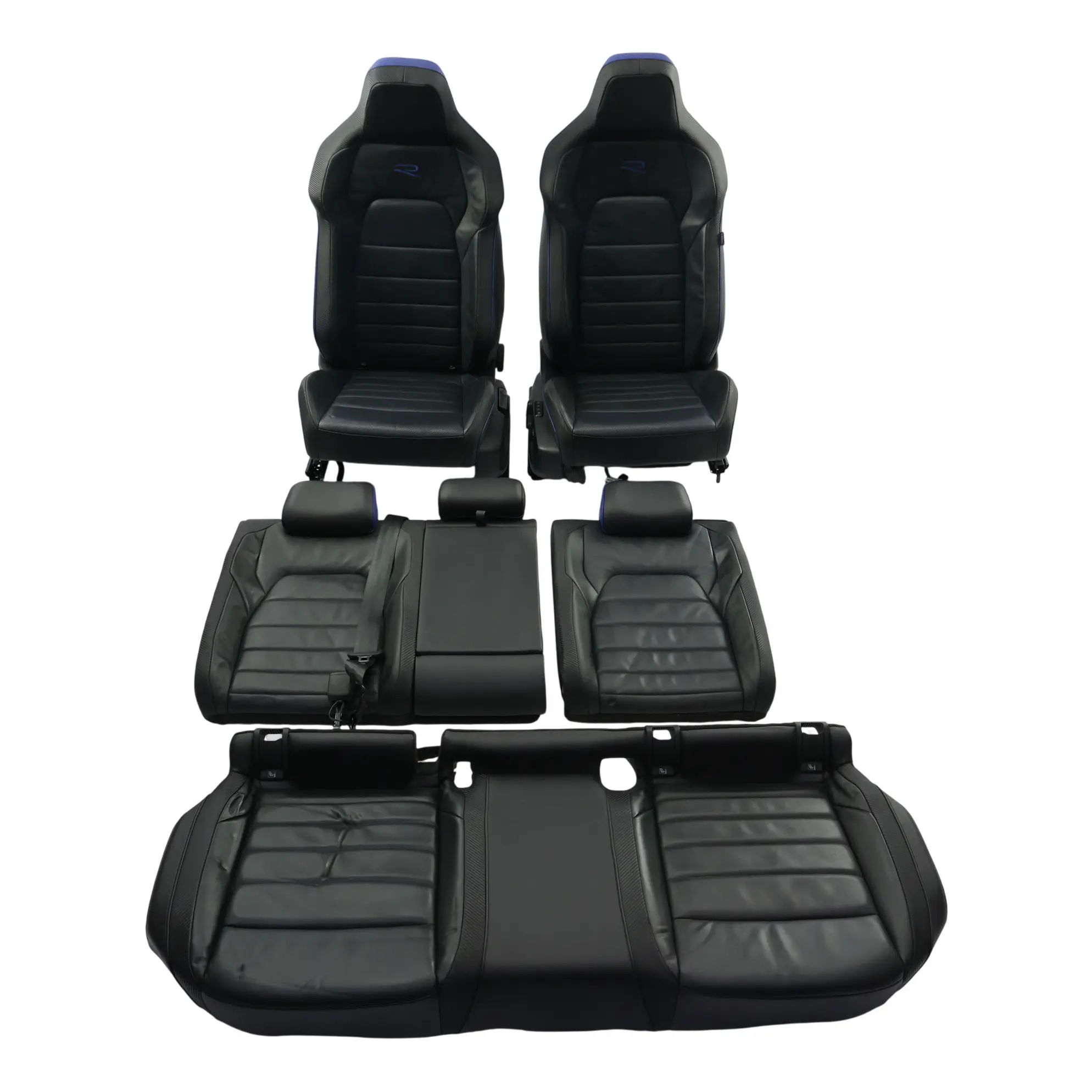 Volkswagen Golf R Mk8 Sitze Set Schwarz Leder Beheizt Elektrisch Memory
