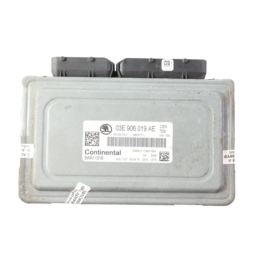 Skoda Fabia MK2 1.2 MPI CGPA 69HP Kit ECU Control Motor Manual - SKU 03E906019AE-2 - Número de pieza 03E906019AE