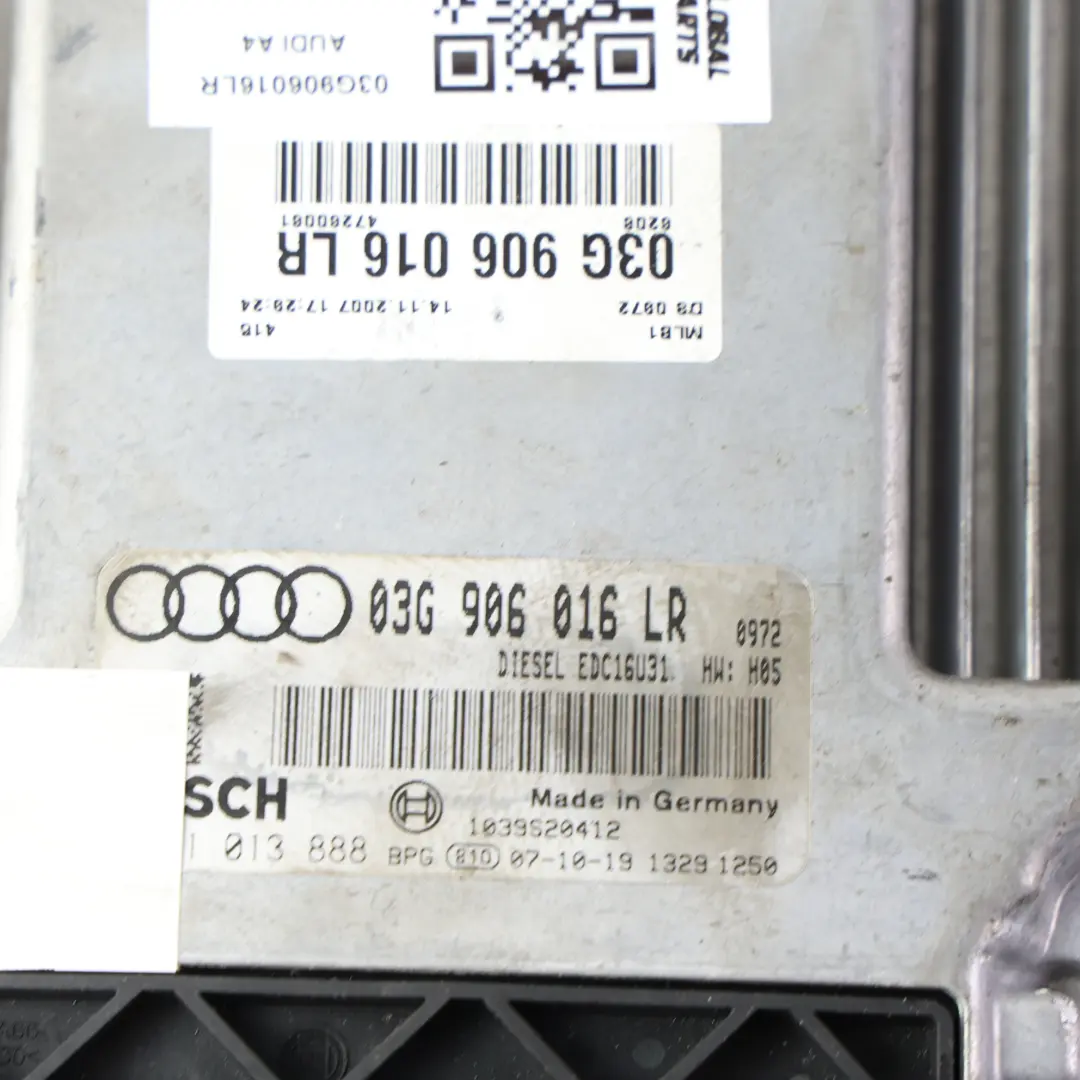 Audi A4 B7 Sterownik Silnika 140KM KIT 2.0 Diesel Automatyczna - SKU 03G906016LR - Numer Części 03G906016LR