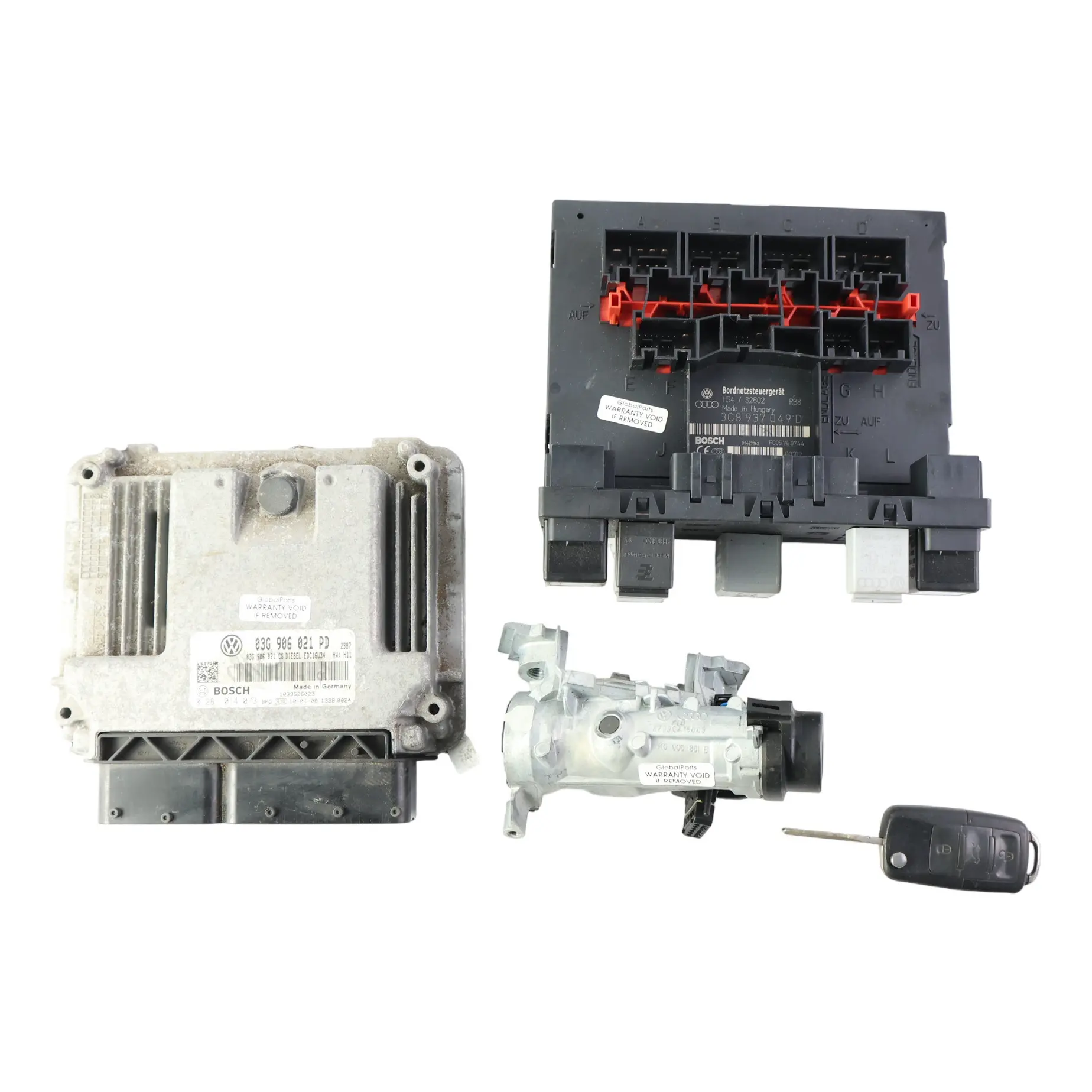 Volkswagen Caddy 1.9 TDI BLS 105HP Engine ECU Kit 03G906021PD BCM + Key Manual