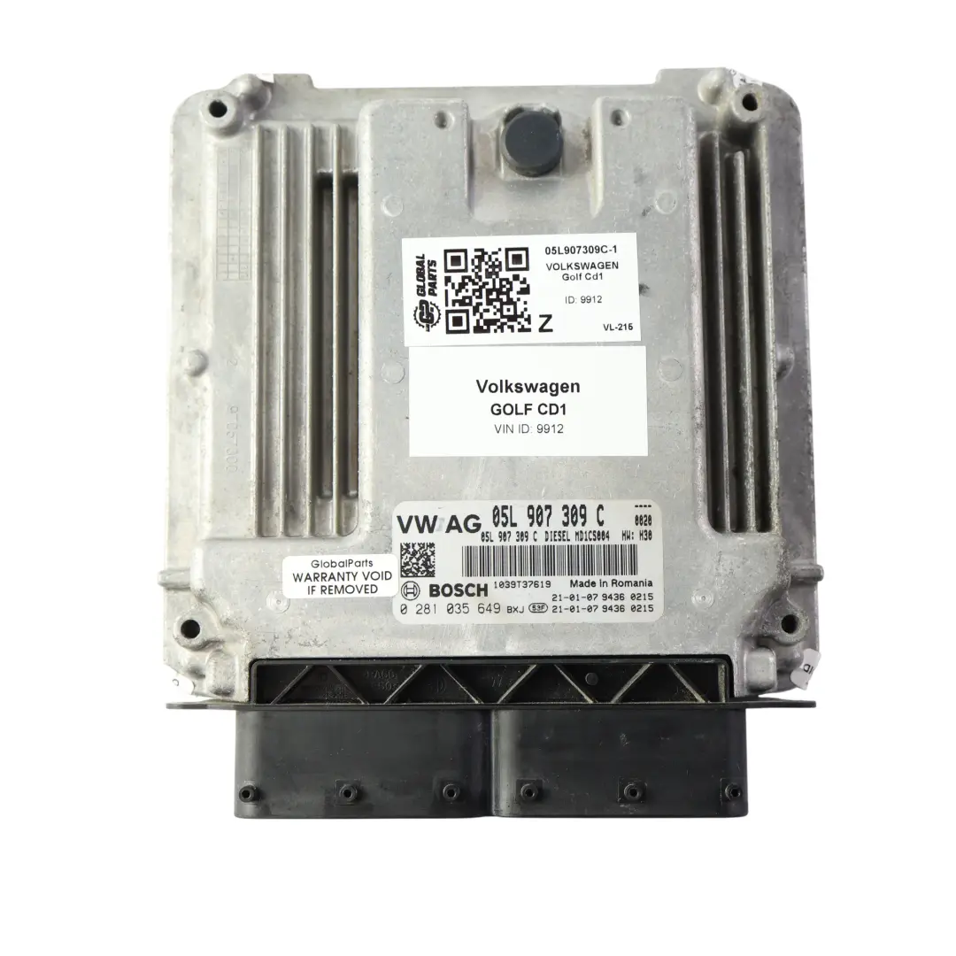 Volkswagen Golf Mk8 2.0 TDI 150HP Kit ECU Control Motor Automático - SKU 05L907309C-1 - Número de pieza 05L907309C
