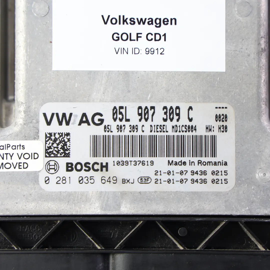 Volkswagen Golf Mk8 2.0 TDI 150HP Kit Calculateur Moteur Automatique - SKU 05L907309C-1 - Numéro de pièce 05L907309C