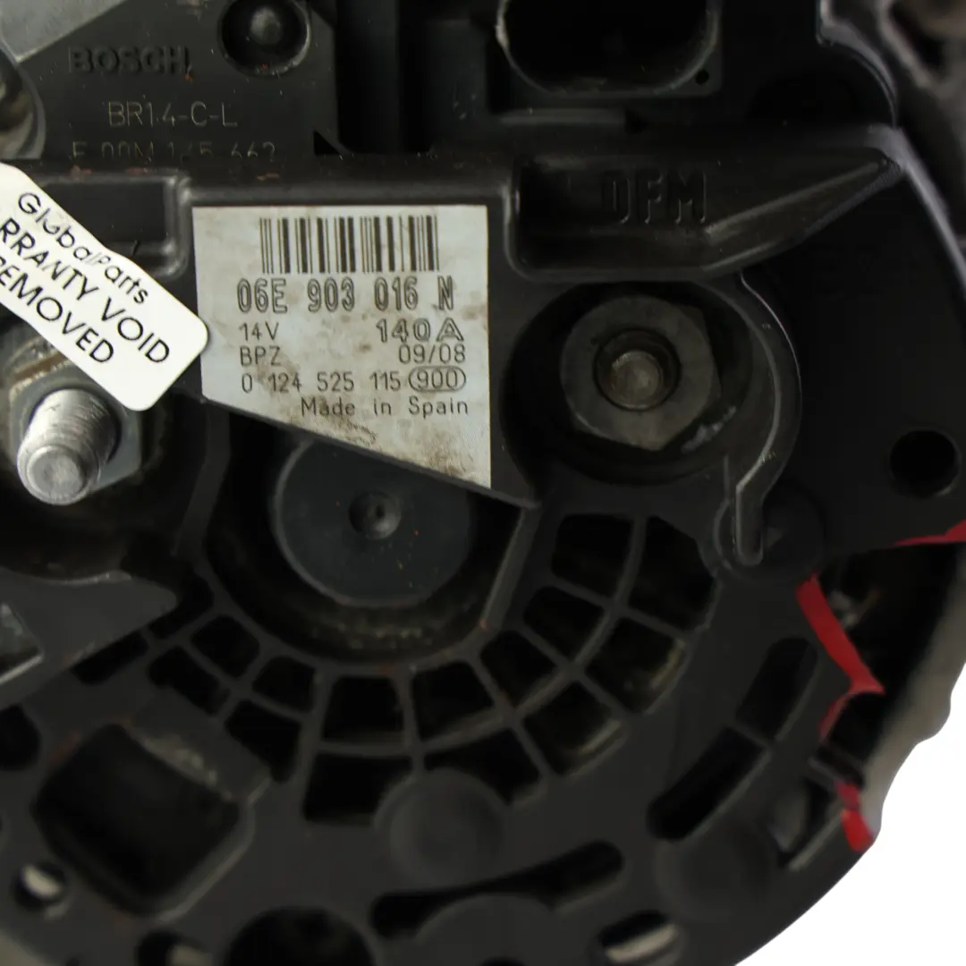 Alternator Generator 140A 14V 3.2 FSI Petrol Engine to Audi A4 B8 A5 8T with Part number 06E903016N Audi A4 B8 A5 8T Alternator Generator 140A 14V 3.2 FSI Petrol Engine - SKU 06E903016N-1 - Part number 06E903016N