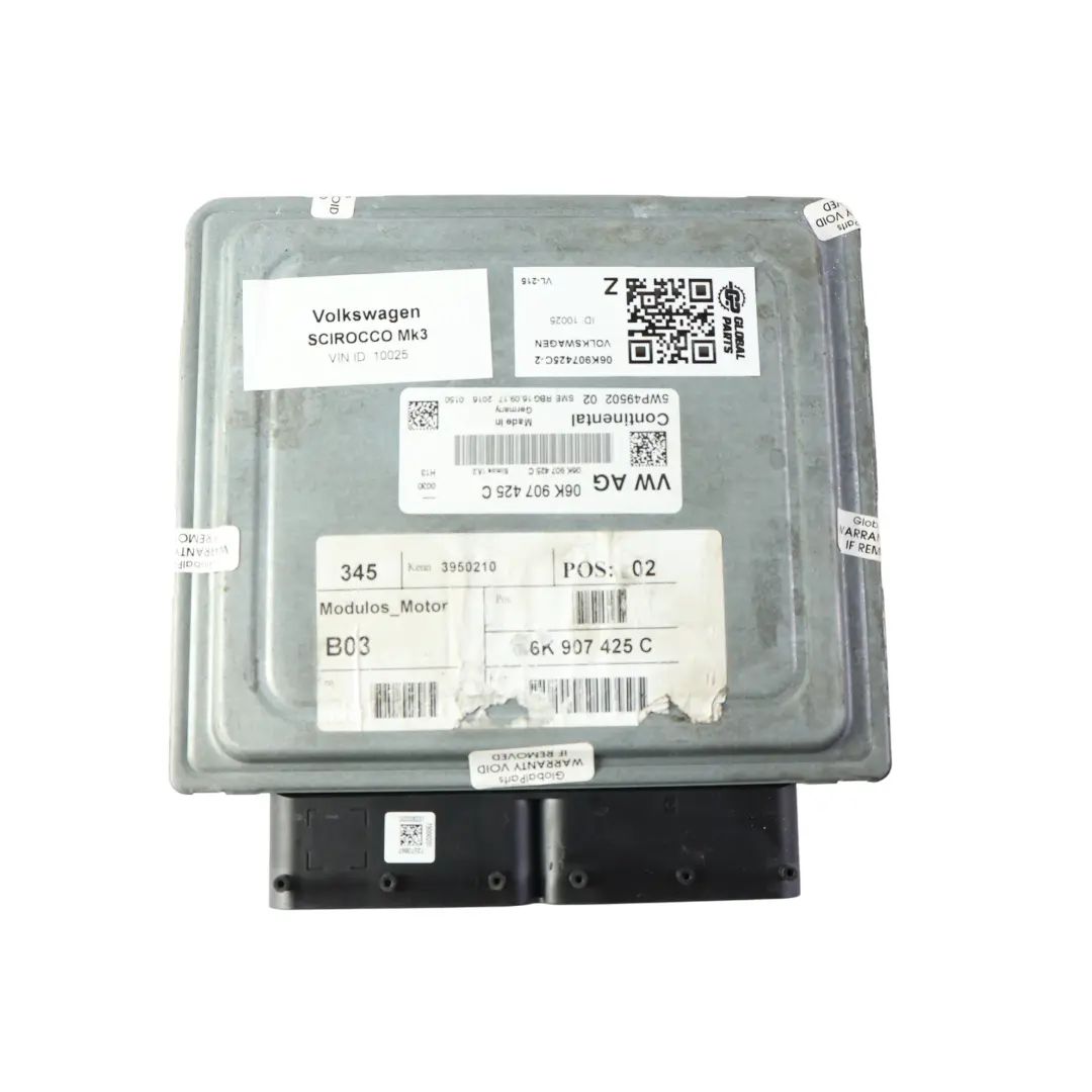 VW Scirocco Mk3 2.0 TFSI CULA 220HP Engine ECU Kit BCM + Key Manual - SKU 06K907425C-2 - Part number 06K907425C