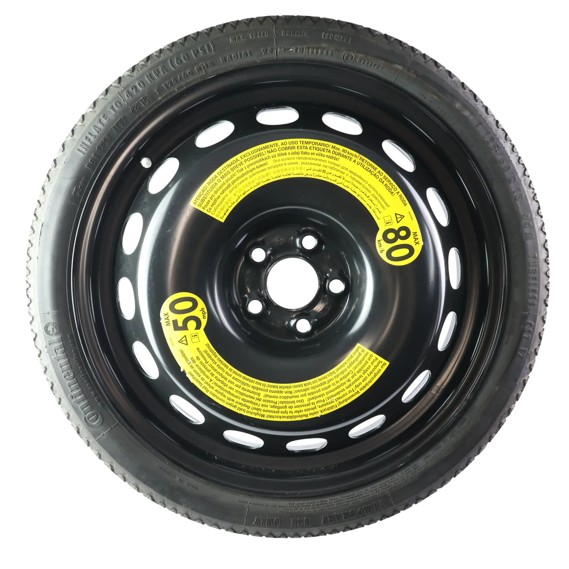Audi TT 8N VW Golf Mk4 Steel Spare Wheel Tyre R18 3.5J ET:38 125/60 1J0601027M