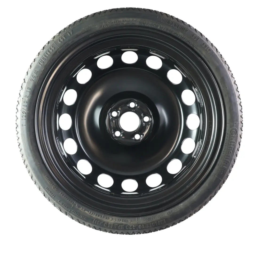 Audi TT 8N VW Golf Mk4 Steel Spare Wheel Tyre R18 3.5J ET:38 125/60 - SKU 1J0601027M-1 - Part number 1J0601027M