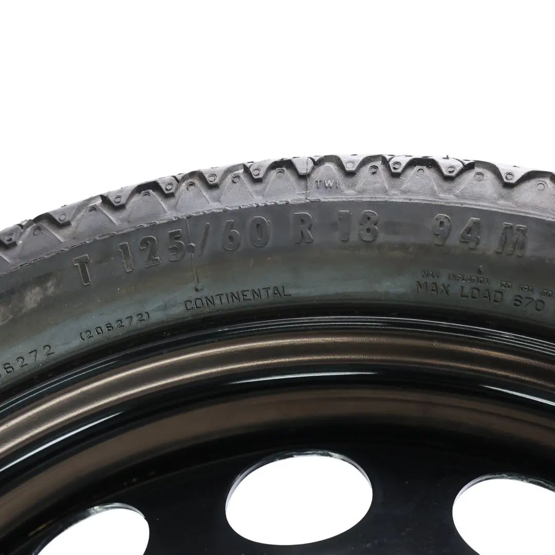 8N VW Golf Mk4 Steel Spare Wheel Tyre R18 3.5J ET:38 125/60 to Audi TT with Part number 1J0601027M Audi TT 8N VW Golf Mk4 Steel Spare Wheel Tyre R18 3.5J ET:38 125/60 - SKU 1J0601027M-1 - Part number 1J0601027M