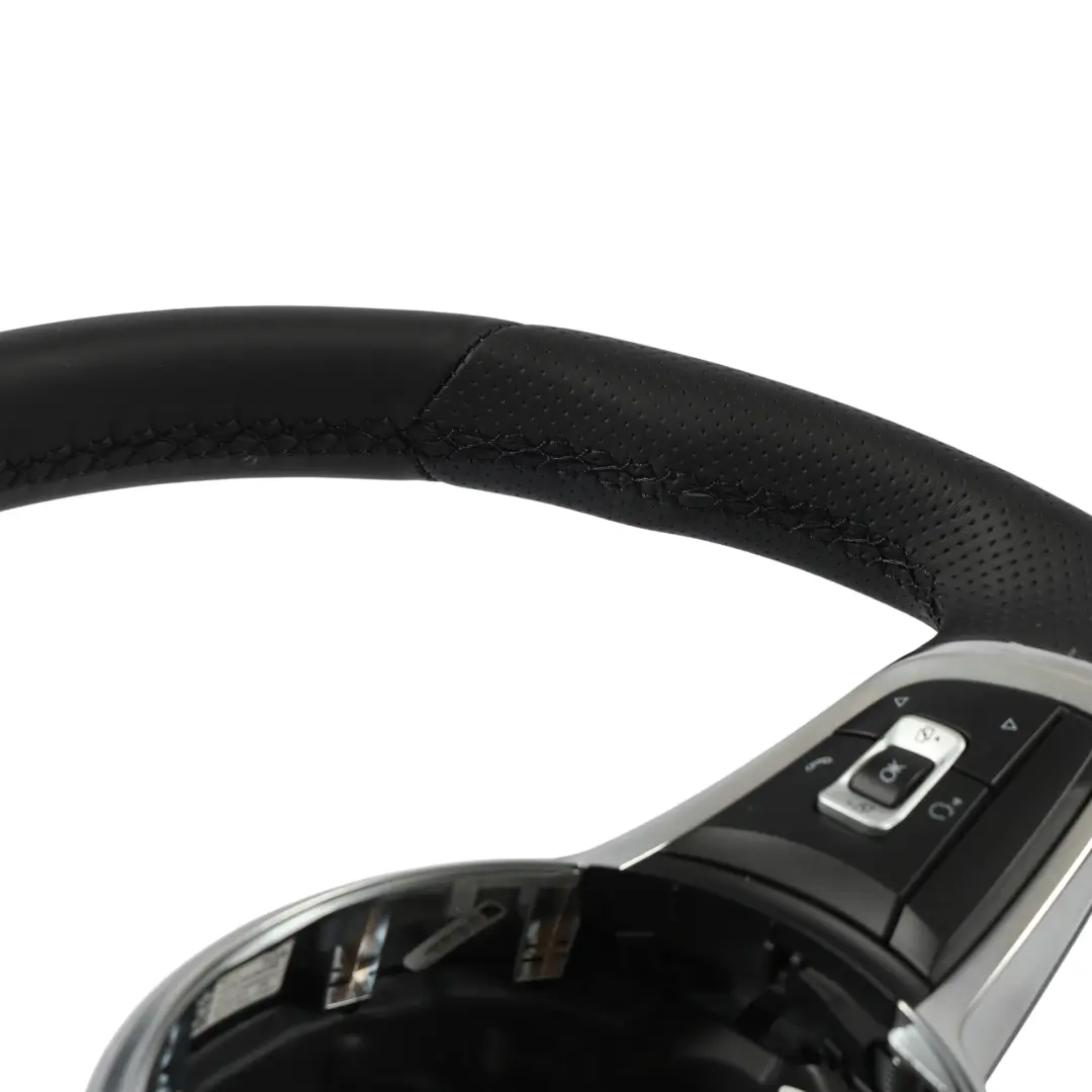 Volkswagen Scirocco Steering Wheel NEW Black Leather Flat Bottom - SKU 1K8419091AF-1 - Part number 1K8419091AF