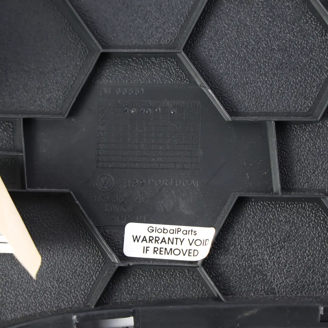 Volkswagen Scirocco MK3 Panel Pilar C Izquierdo Negro Titán - SKU 1K8867287-1 - Número de pieza 1K8867287