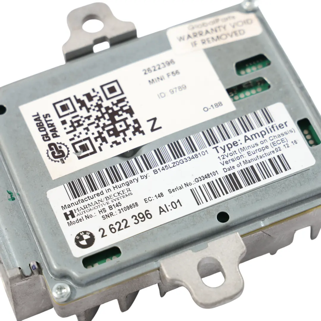 Harman Becker Amplificador Módulo Sonido Activo para Mini F54 F55 F56 F57 F60 con número de pieza 2622396 Mini F54 F55 F56 F57 F60 Harman Becker Amplificador Módulo Sonido Activo - SKU 2622396 - Número de pieza 2622396
