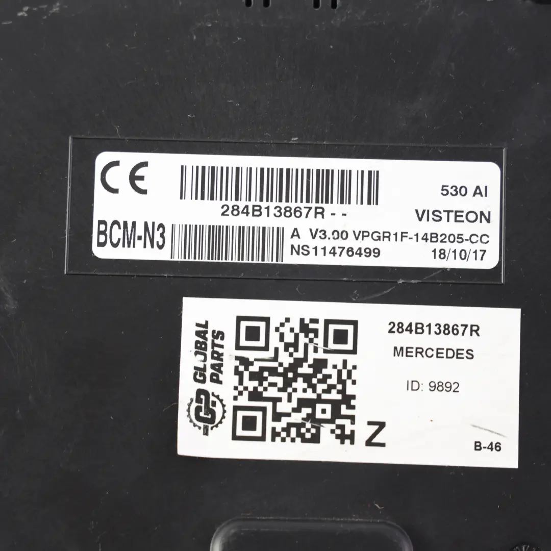 Mercedes Citan W415 Renault Kangoo Module BCM Boîtier Contrôle - SKU 284B13867R - Numéro de pièce 284B13867R
