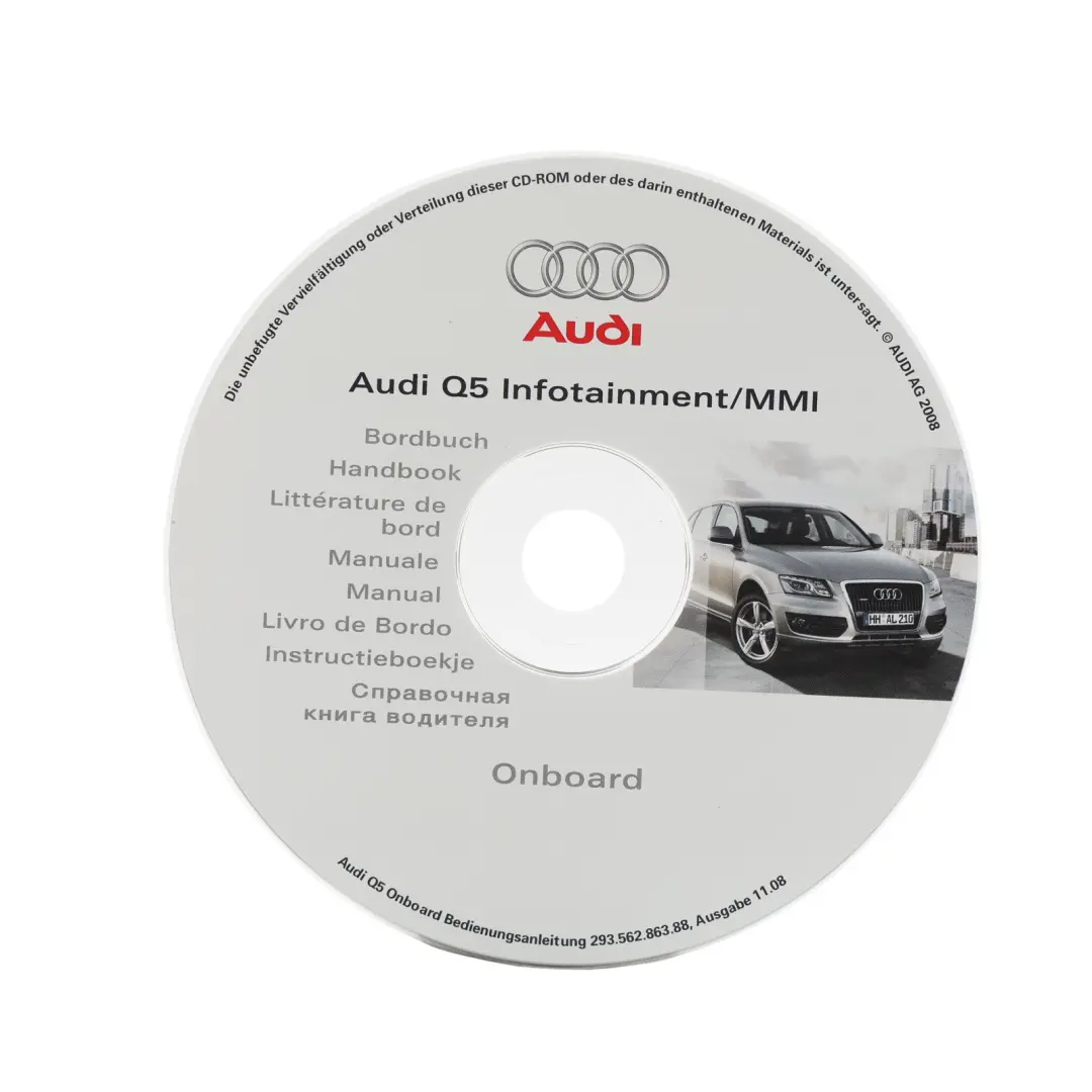 Audi Q5 8R Infotainment MMI Onboard Digital Instruction Manual Guide - SKU 29356286388 - Part number 29356286388