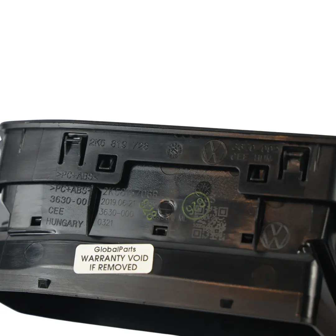 2k Dashboard Center Air Vent Duct Satin Black to Volkswagen Caddy Maxi with Part number 2K5819728A Volkswagen Caddy Maxi 2k Dashboard Center Air Vent Duct Satin Black - SKU 2K5819728A - Part number 2K5819728A