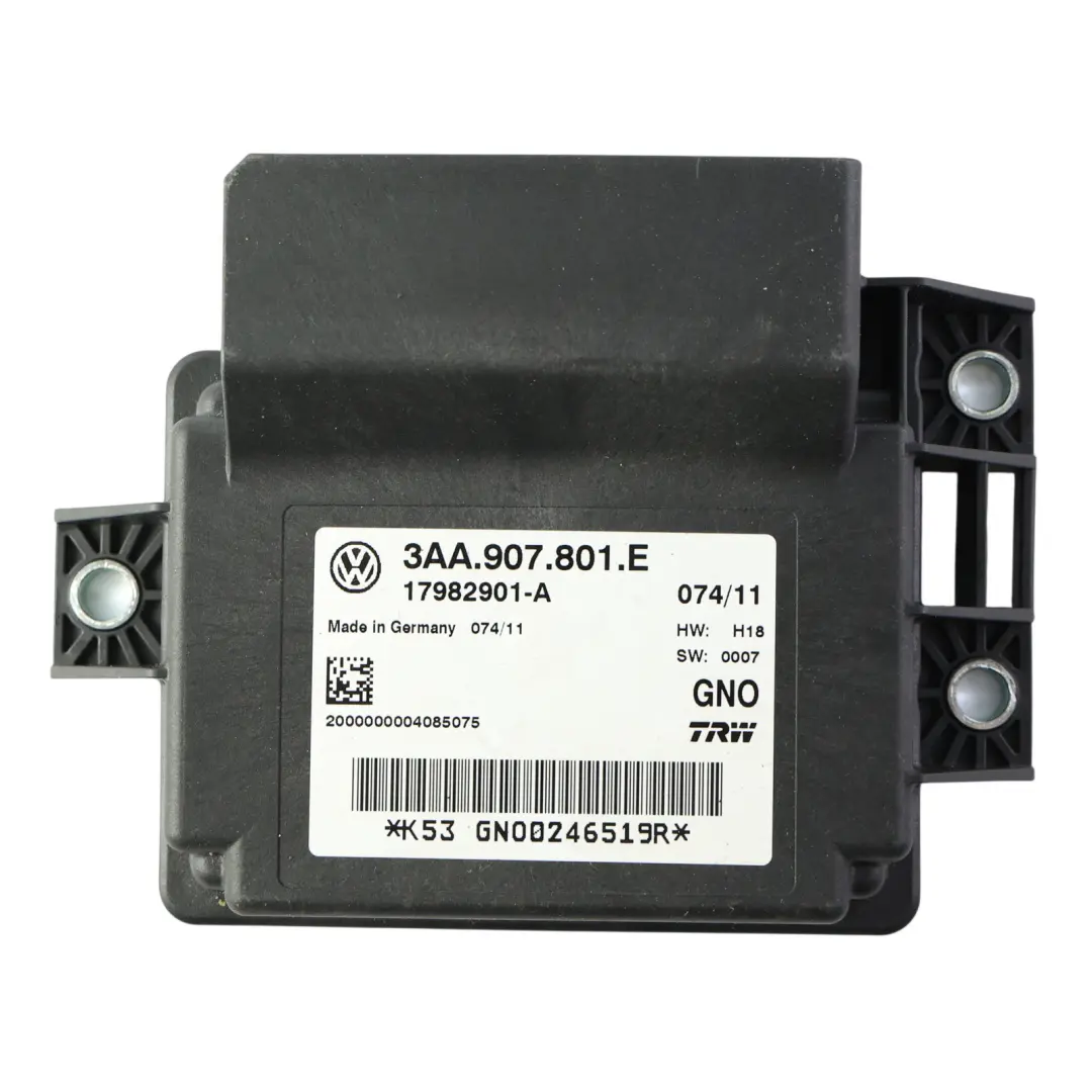 Elektrische Feststellbremse Steuergerät Modul für Volkswagen Passat B7 mit Teilenummer 3AA907801E Volkswagen Passat B7 Elektrische Feststellbremse Steuergerät Modul - SKU 3AA907801E - Teilenummer 3AA907801E