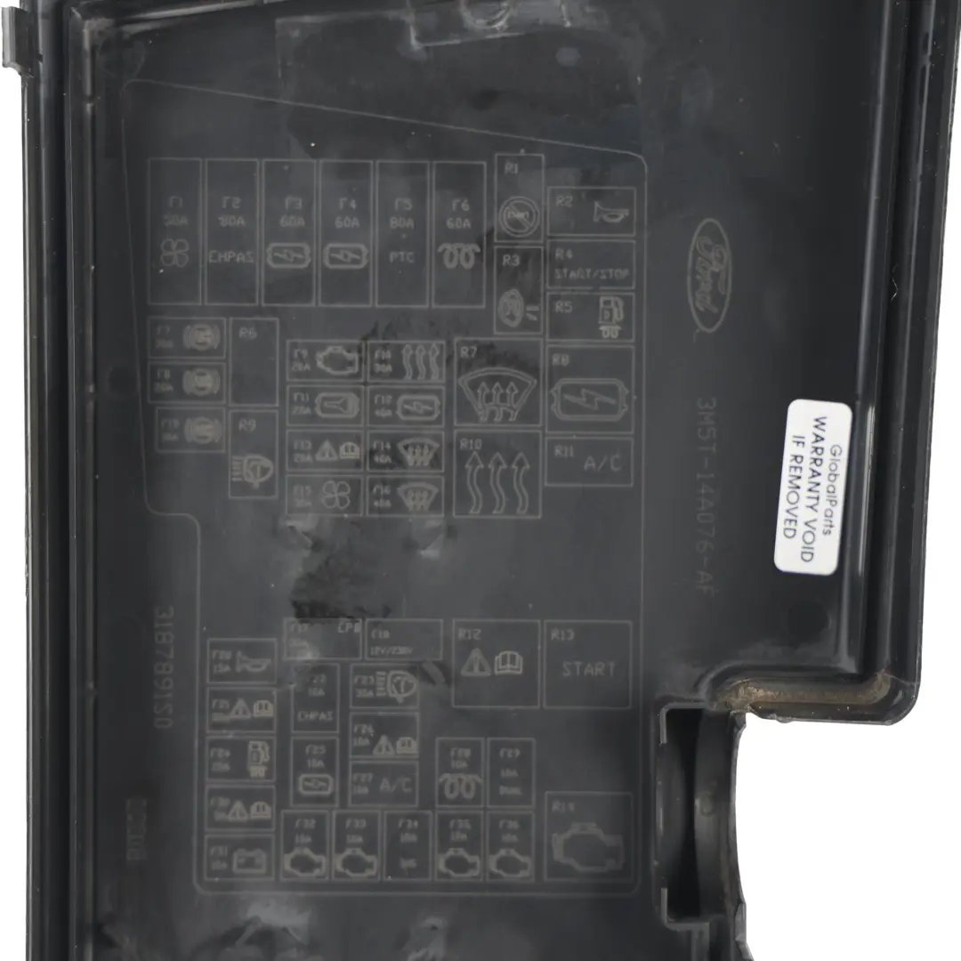 Ford Focus MK2 Couvercle Cache Boîte Fusibles Capot 3M5T-14A076-AC - SKU 3M5T-14A076-AF - Numéro de pièce 3M5T-14A076-AF