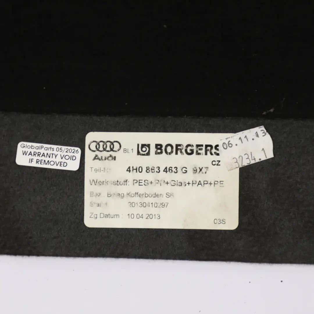 Audi A8 S8 4H A8 D4 Boot Floor Carpet Mat Spare Wheel Cover Liner - SKU 4H0863463G - Part number 4H0863463G