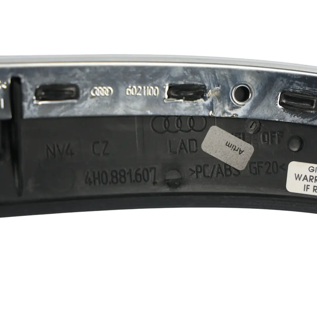 Front Upper Seat Trim Cover Panel Left Right N/O/S Black to Audi A8 D4 with Part number 4H0881607 Audi A8 D4 Front Upper Seat Trim Cover Panel Left Right N/O/S Black - SKU 4H0881607 - Part number 4H0881607