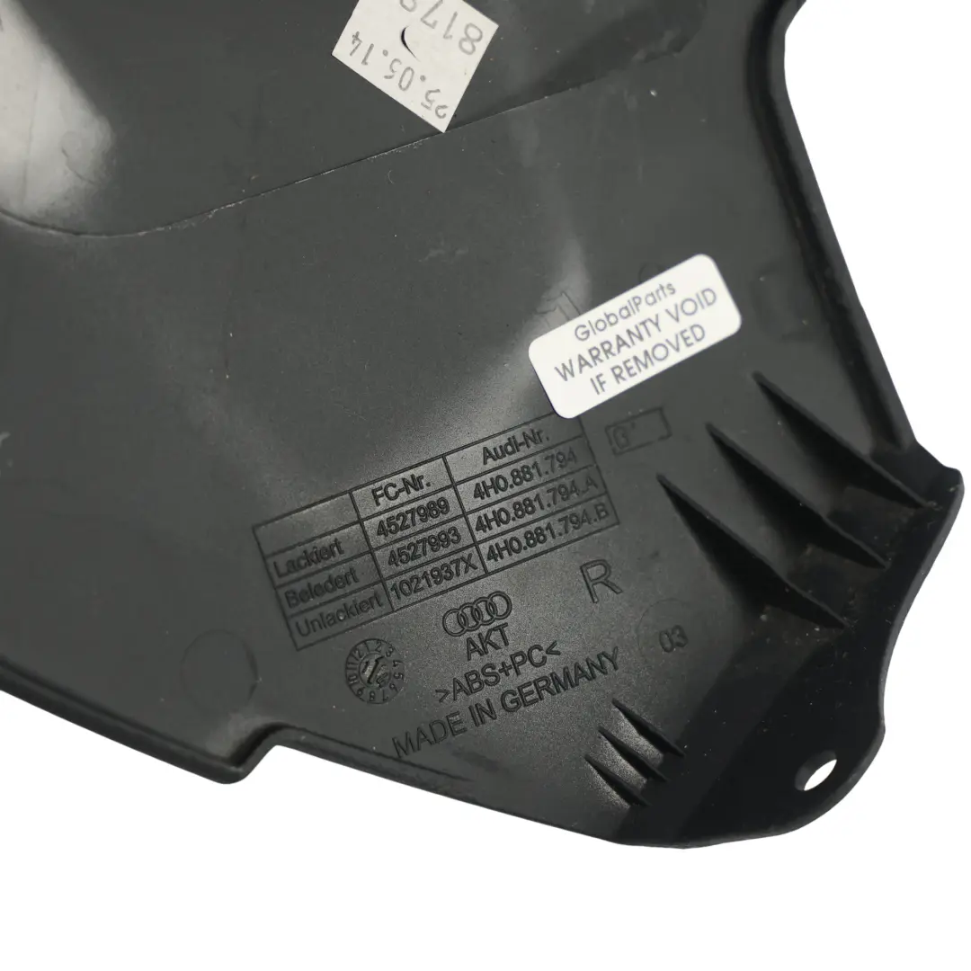 Okładna Ramy Przedniej Prawa Wewnętrzna do Audi A8 D4 A8 S8 4H o numerze 4H0881794 Audi A8 D4 A8 S8 4H Okładna Ramy Przedniej Prawa Wewnętrzna - SKU 4H0881794 - Numer Części 4H0881794