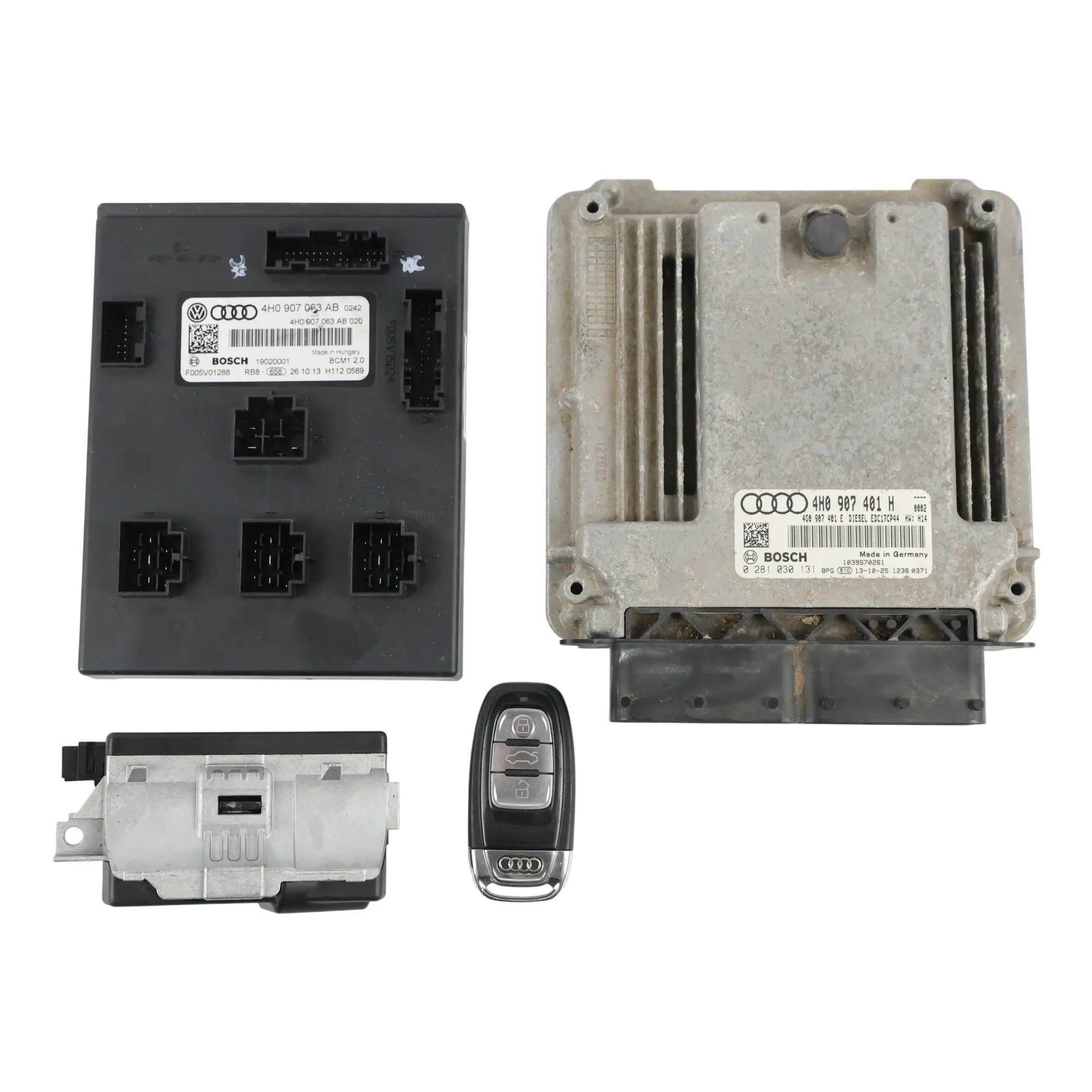 Audi A8 D4 3.0 TDI Quattro CDTA 258HP Engine ECU Kit 4H0907401 BCM + Key + Lock