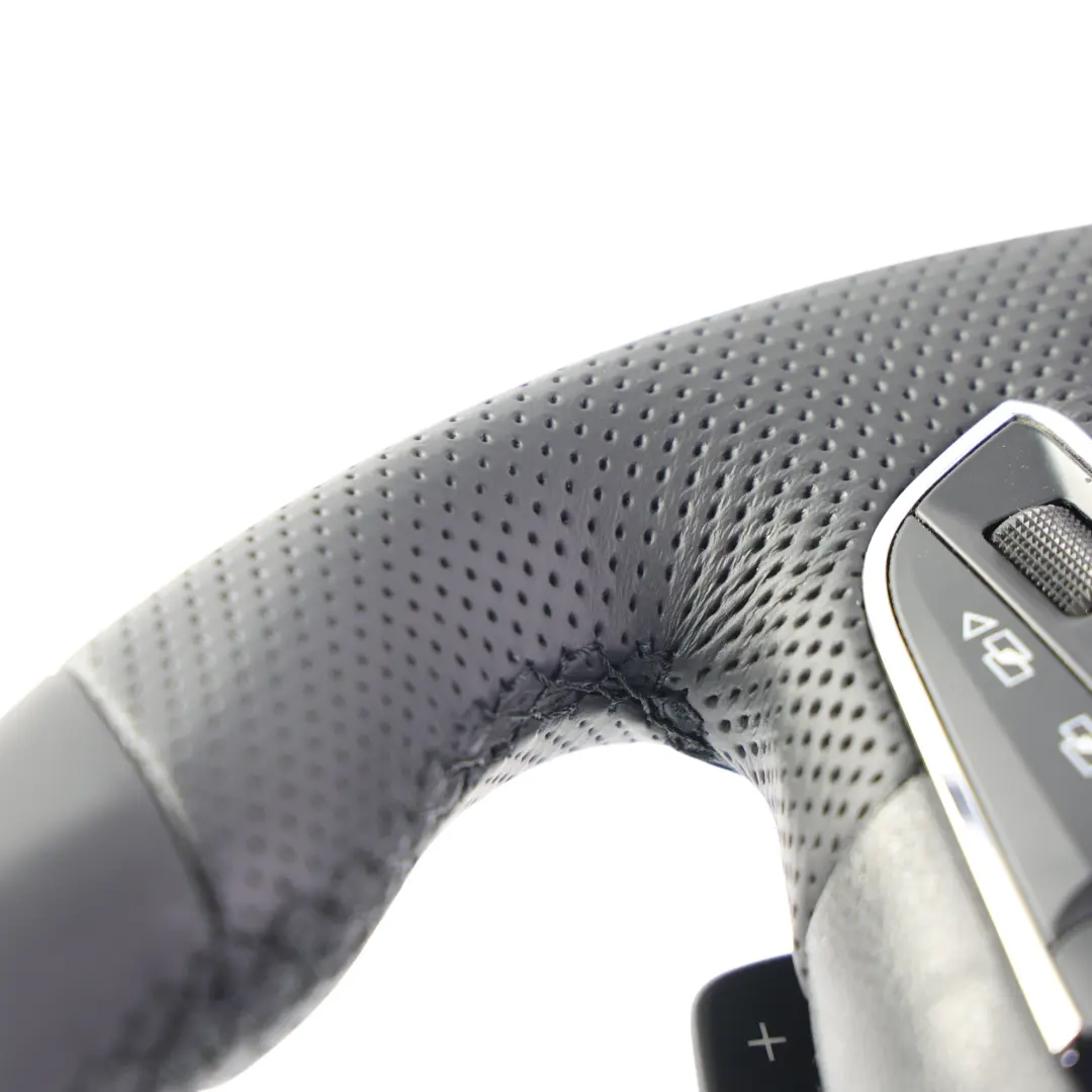 MK3 5F FR Volante Nuovo Nero Pelle Fondo Piatto per Seat Leon con numero di parte 5F0419091E Seat Leon MK3 5F FR Volante Nuovo Nero Pelle Fondo Piatto - SKU 5F0419091E-1 - Numero di parte 5F0419091E