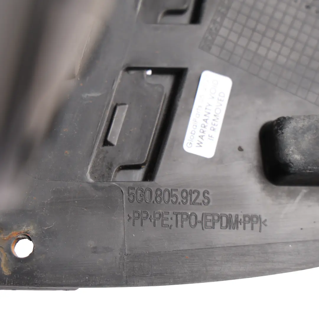 Arch Splash Guard Lower Front Right O/S to VW Volkswagen Golf Mk7 Wheel with Part number 5G0805912S VW Volkswagen Golf Mk7 Wheel Arch Splash Guard Lower Front Right O/S - SKU 5G0805912S - Part number 5G0805912S