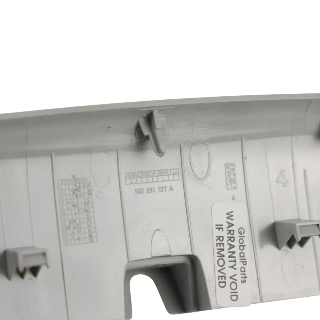 Tapa Espejo Retrovisor Panel Gris Perla para Volkswagen Golf MK7 con número de pieza 5G0867927A Volkswagen Golf MK7 Tapa Espejo Retrovisor Panel Gris Perla - SKU 5G0867927A - Número de pieza 5G0867927A