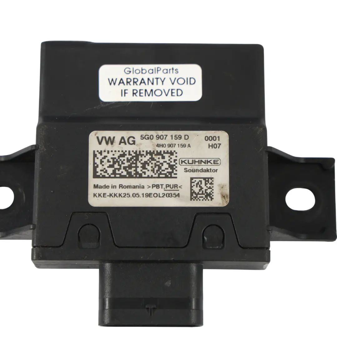 Volkswagen Golf R 5G BA BQ Module ECU Contrôle Son Impact - SKU 5G0907159D - Numéro de pièce 5G0907159D