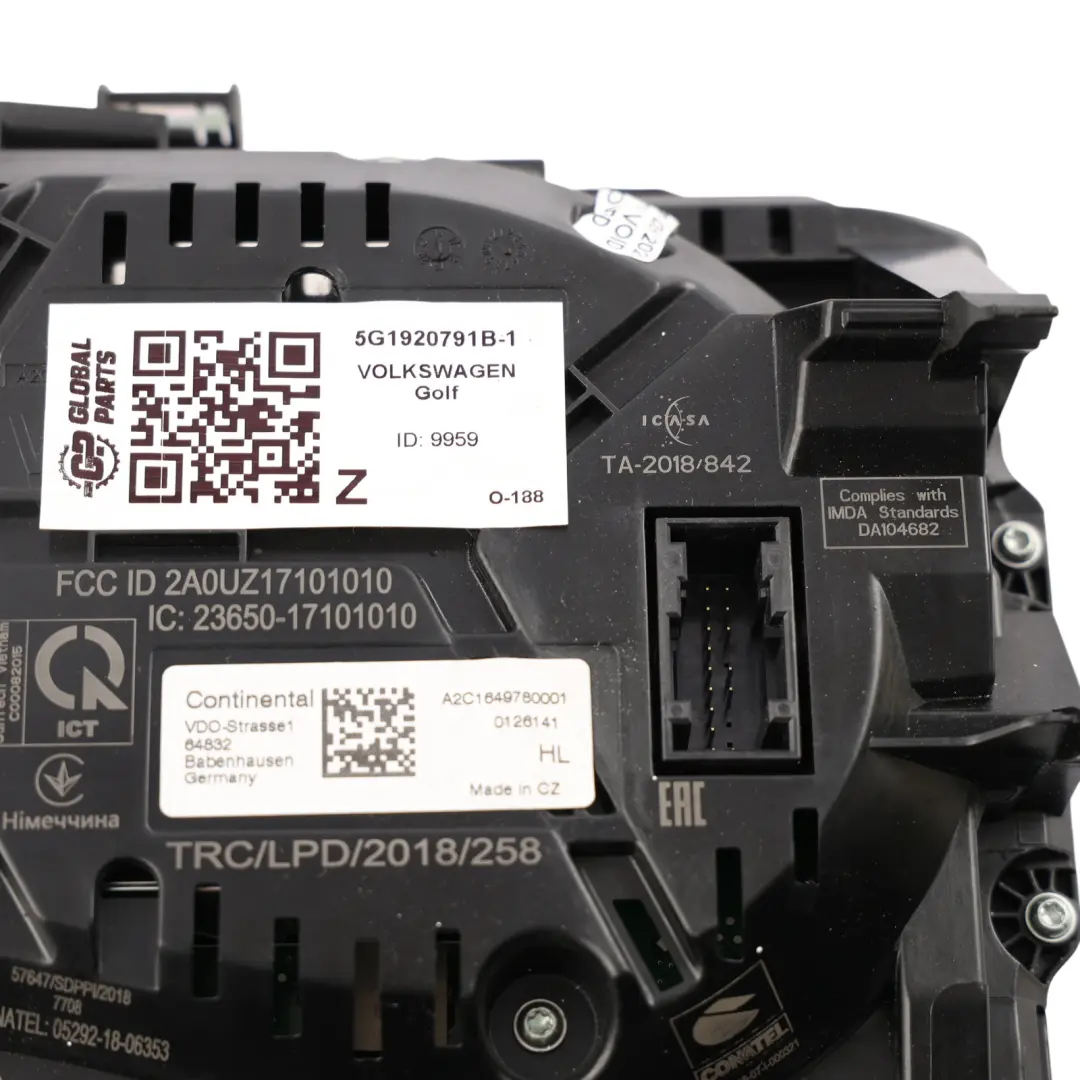 Volkswagen Golf R 5G Digital Cockpit Instrument Cluster Speedometer - SKU 5G1920791B-1 - Part number 5G1920791B