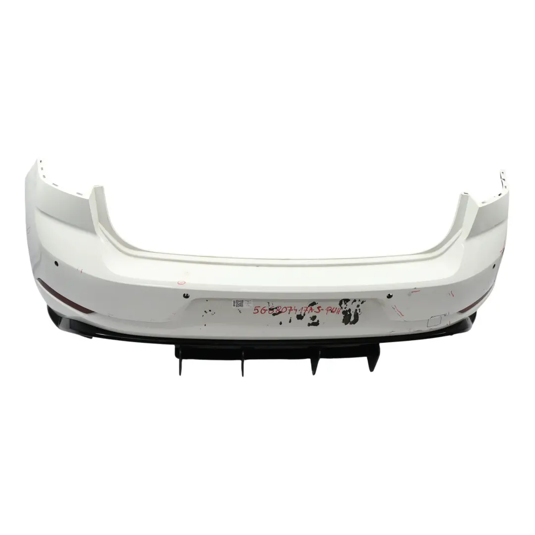 Volkswagen Golf Mk7 Zderzak Tylny R-Line Pure White Biały - C9A - SKU 5G6807417AS-PWH - Numer Części 5G6807417AS