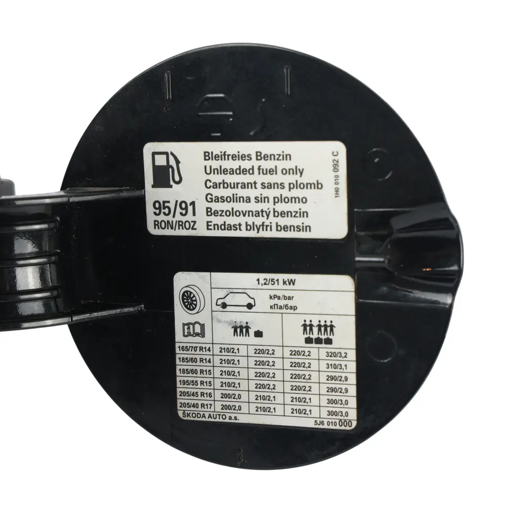 Audi A1 8X Fuel Tank Filler Flap Cover Panel Black Magic Pearl - F9R - SKU 5J6809857A-BMA - Part number 5J6809857A